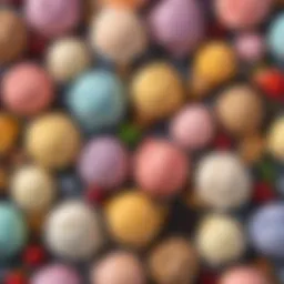 Colorful ingredients for homemade ice cream