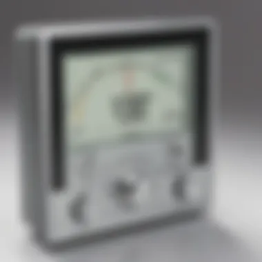 Digital hygrometer displaying humidity levels