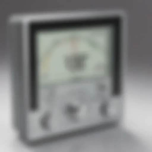 Digital hygrometer displaying humidity levels