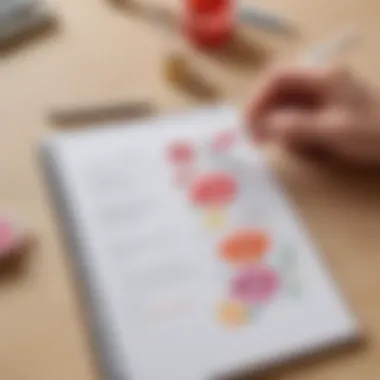 Creative branding concepts sketched on a notepad.