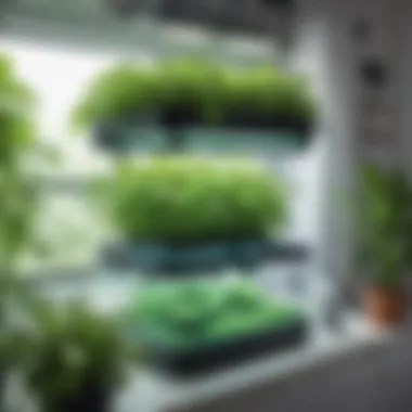 Hydroponic system setup with lush green plants