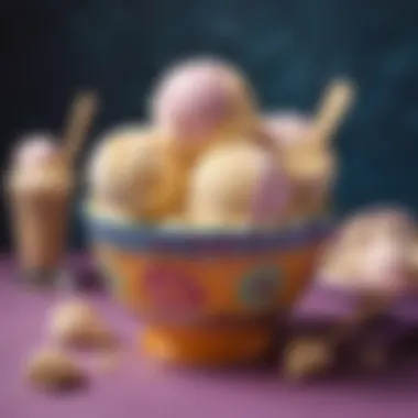 Finished ice cream served in a colorful bowl