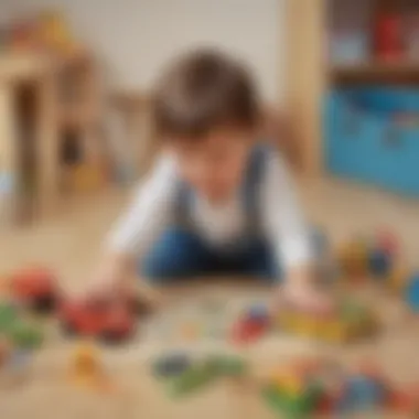 Preschooler engrossed in imaginative play with educational toys