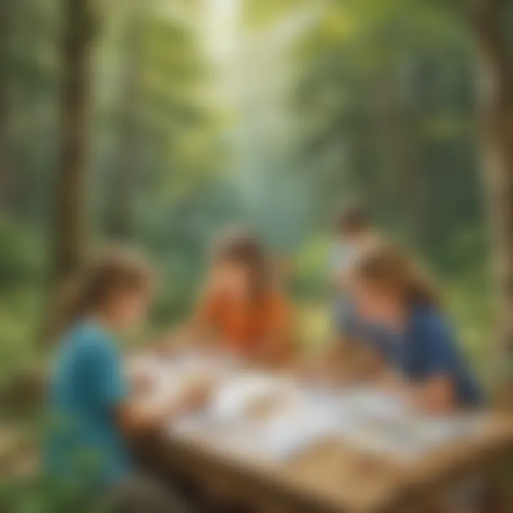 Children participating in a fun outdoor math activity