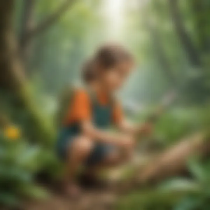 Children exploring nature with eco-friendly tools.