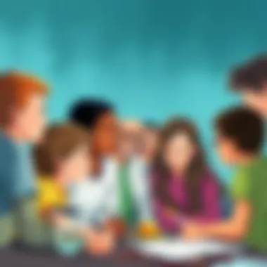 Group of children deeply engaged in a science discussion