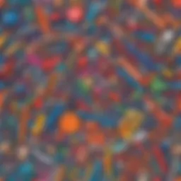 A colorful collage of art supplies for preschool projects