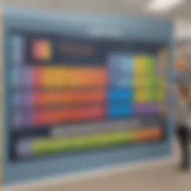 Interactive periodic table wall display for young students