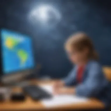 Child creating an interactive weather forecasting program