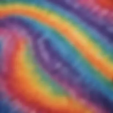 Close-up of tie-dye shirt showcasing intricate folding technique