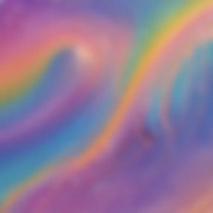 Close-up of iridescent slime made with glue