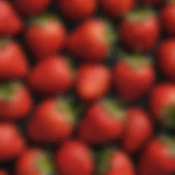 Close-up of ripe strawberries showcasing their vibrant color and texture.