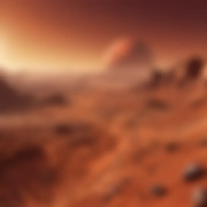 Artistic interpretation of the diverse landscape and potential for life on Mars