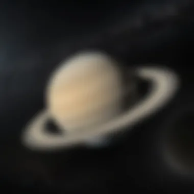 Artistic representation of the majestic rings and moons of Saturn