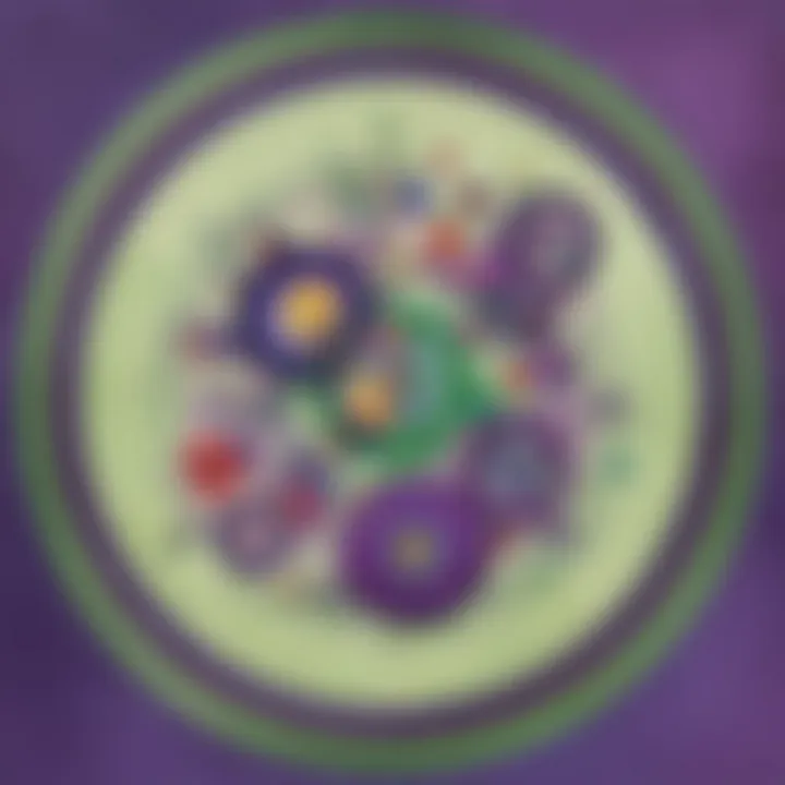 Harmonious Green and Purple Kandinsky Circle Fusion