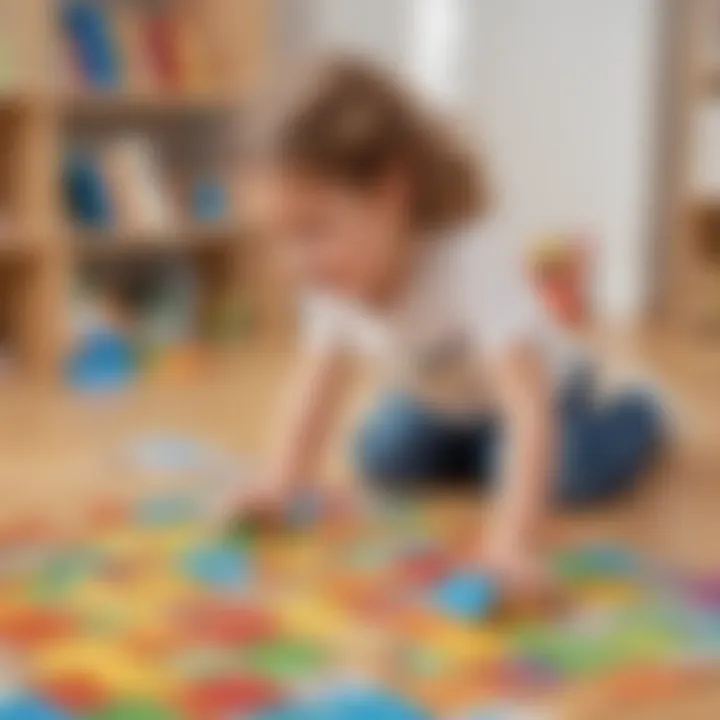 Child exploring magnetic tiles for cognitive development