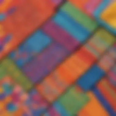 Diverse Fabrics for Kite Construction A colorful array of kite fabric materials displayed on a table.
