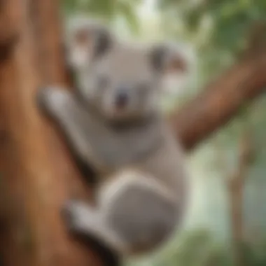 Koala Clinging to Tree Koala Clinging to Tree