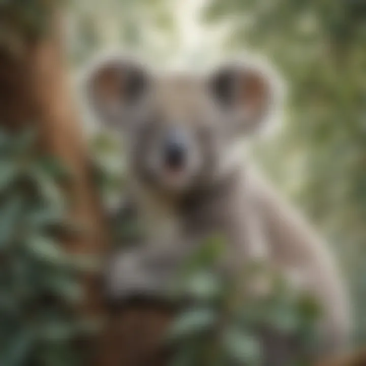 Koala Resting on Eucalyptus Tree