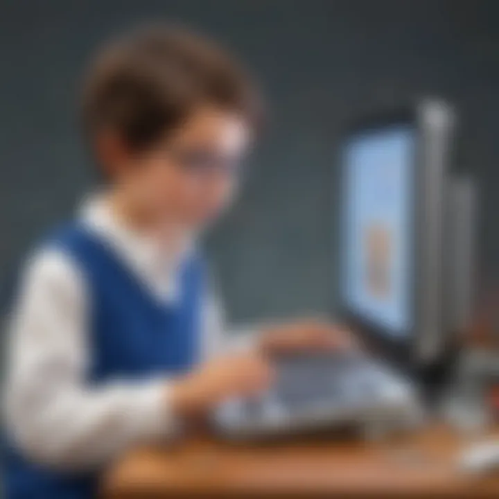 Child interacting with a digital learning tool on LabLittles portal