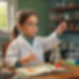 Young child conducting a science experiment