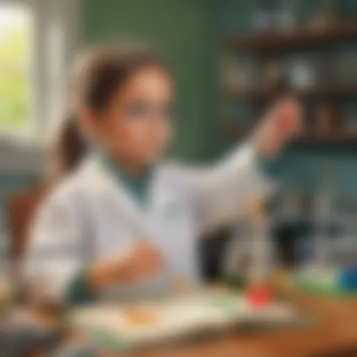 Young child conducting a science experiment