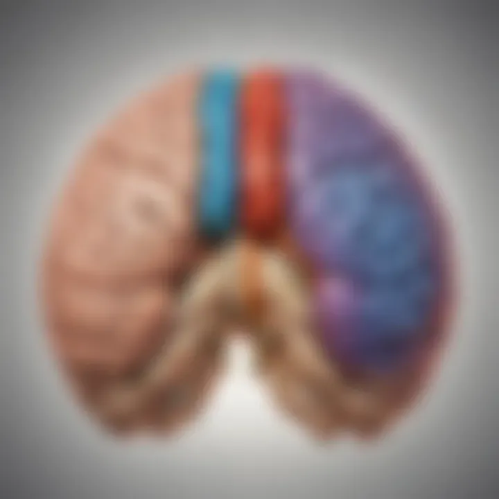 A conceptual illustration of left and right brain functions