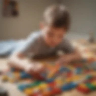 Young Mind Engaged in LEGO Construction Young Mind Engaged in LEGO Construction
