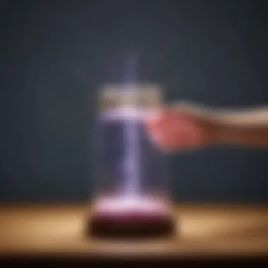 A vibrant demonstration of electrostatic discharge captured within a jar.