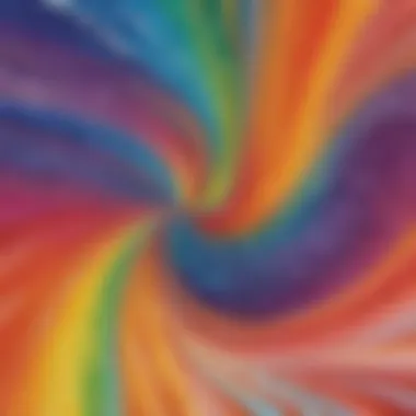 Artistic swirling patterns of colorful liquids