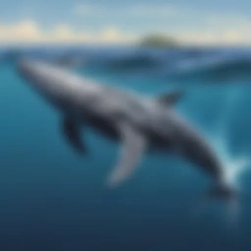 Majestic humpback whale swimming gracefully in the ocean
