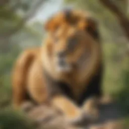Majestic lion in its natural habitat