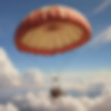 Testing the Parachute in Action A parachute in action during a test drop