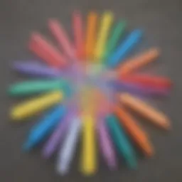 Colorful chalk compositions ready for outdoor play