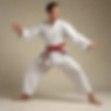 Precision in Kicking Stance Martial arts practitioner demonstrating precision in kicking stance
