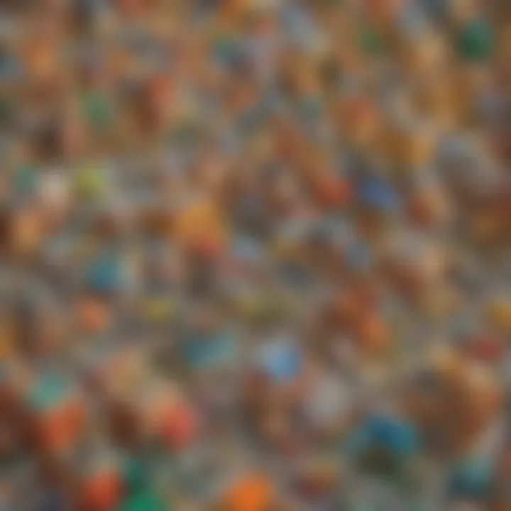 Colorful and dynamic Lego cityscape bustling with creativity and life