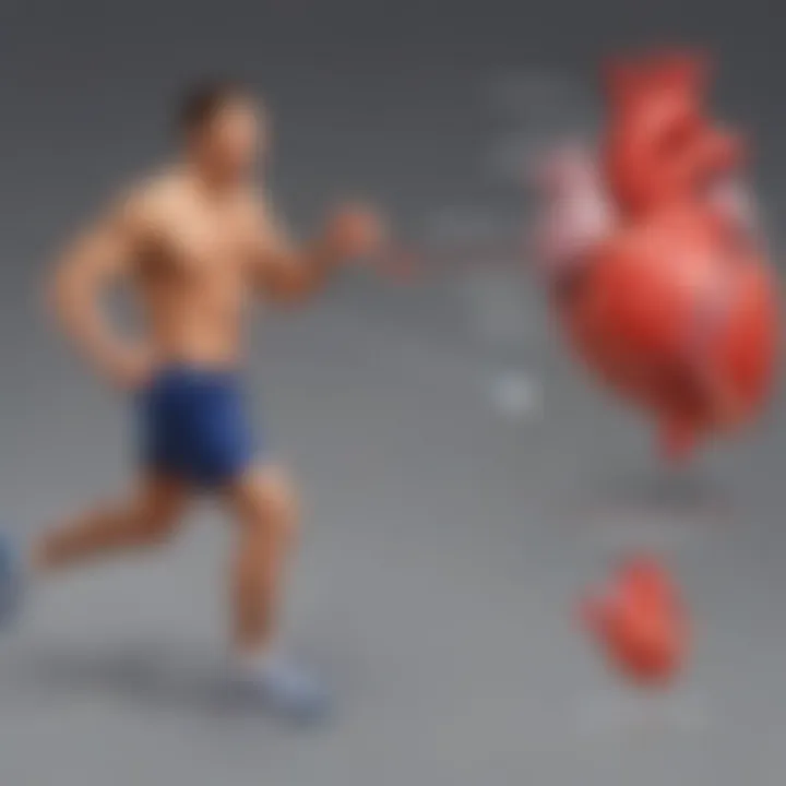 Illustration showing the impact of exercise on heart rate recovery