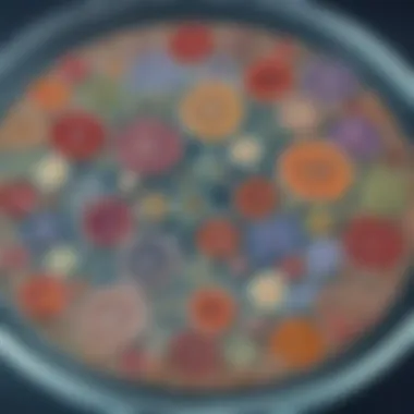 Diverse Microbial Colonies in Petri Dish Petri dish with diverse microbial colonies