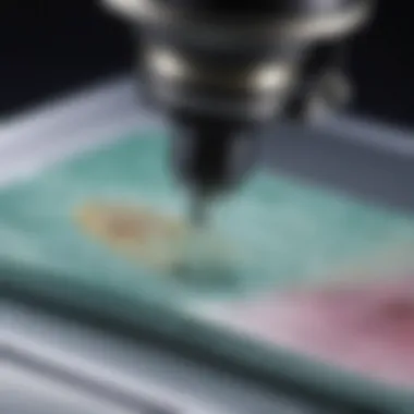 Microscope slide stage in action during microscopy