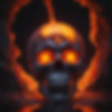 Molten Lava Flowing Inside the Skull Structure