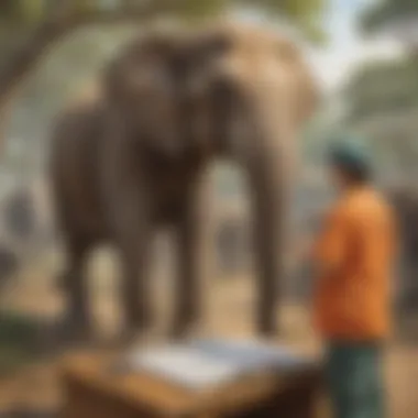 Zookeeper Monitoring Health of Elephants