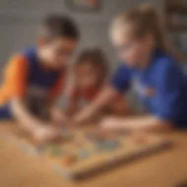 Team Science Problem-Solving Children collaborating to solve a Nerf obstacle course puzzle
