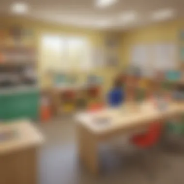 Kindergarten classroom with interactive science tools