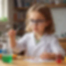 Young child conducting a science experiment