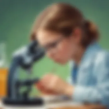 Microscope Marvels - Child observing microscopic organisms under a microscope