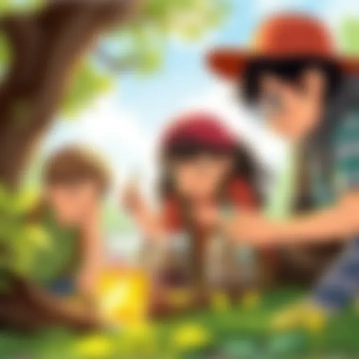 Young minds collaborating in an outdoor science experiment