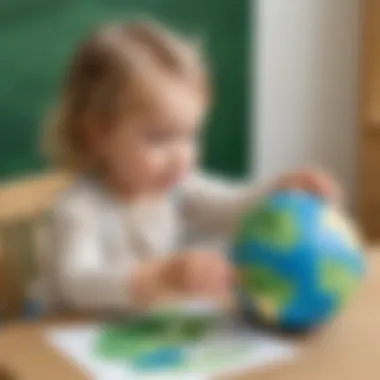 Child painting a recycled paper Earth Day craft