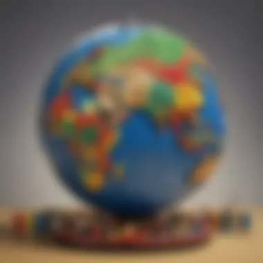 LEGO globe showcasing diverse cultures