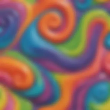 Colorful swirls of slime mixture