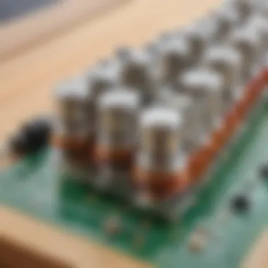 Close-up of a perfectly soldered connection on a breadboard